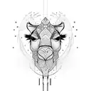 siting camel sketch tattoo design idea