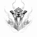 siting camel sketch tattoo design idea