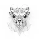 siting camel sketch tattoo design idea