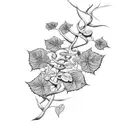 stretched ivy plant with the word Ivey tattoo design idea