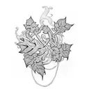 Ivy plant with the word Ivey tattoo design idea