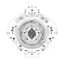 A celestial coffee bean constellation with IT symbols tattoo design idea