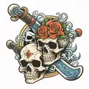 family hockey skull soft shading tattoo design idea