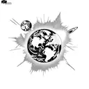 planet earth beating tattoo design idea