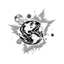 planet earth beating tattoo design idea