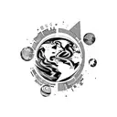 planet earth beating tattoo design idea