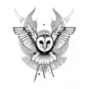 barn owl tattoo design idea
