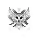 barn owl tattoo design idea