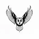 barn owl tattoo design idea