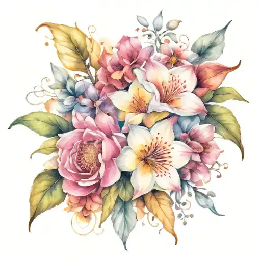 garden of eden tattoo with colorful flowers tattoo design idea