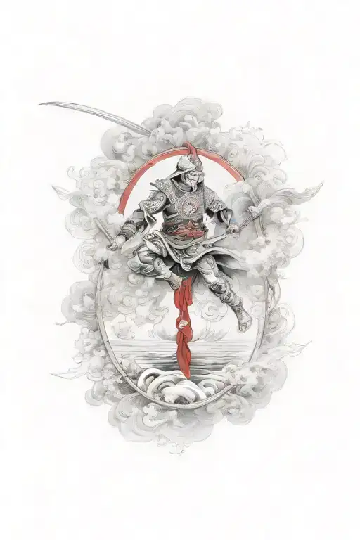 indian warrior riding hood is falling tattoo design idea