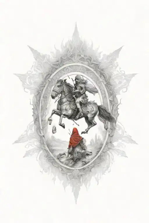 indian warrior riding hood is falling tattoo design idea