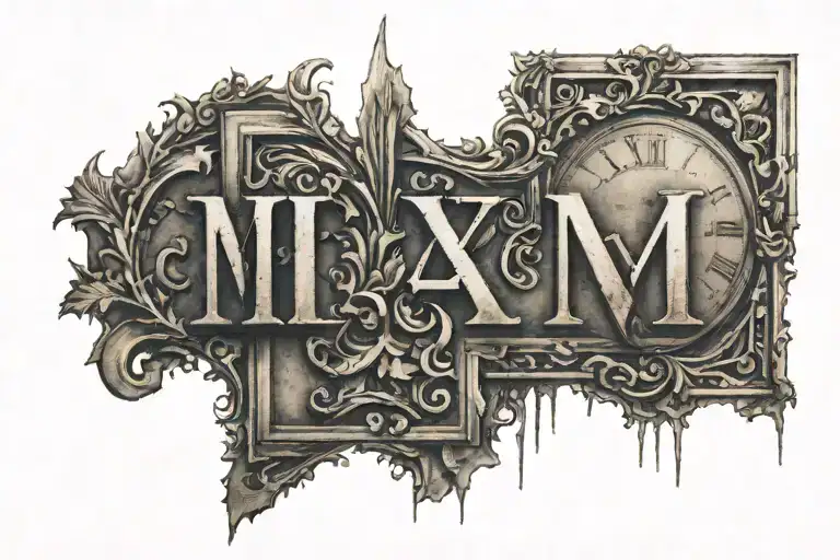 Roman numeral 4 tattoo design idea