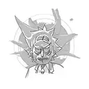 rick and morty tattoo design idea