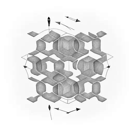 Incorporate a honeycomb pattern into a sewing needle design tattoo design idea