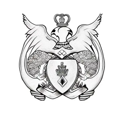 claddagh with pink breast cancer ribbon tattoo design idea