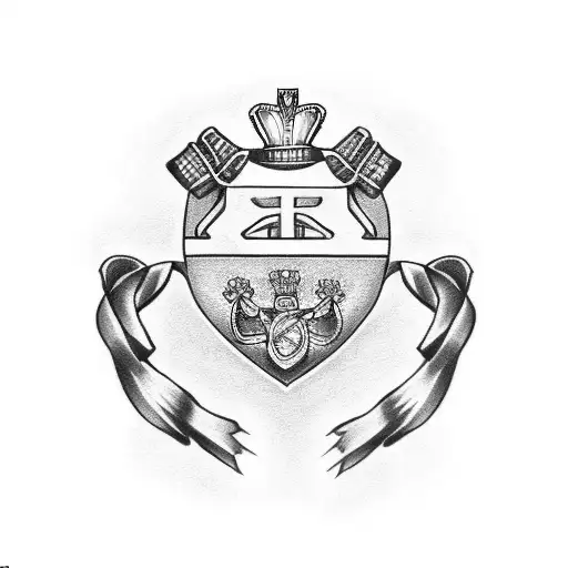 claddagh with pink breast cancer ribbon tattoo design idea