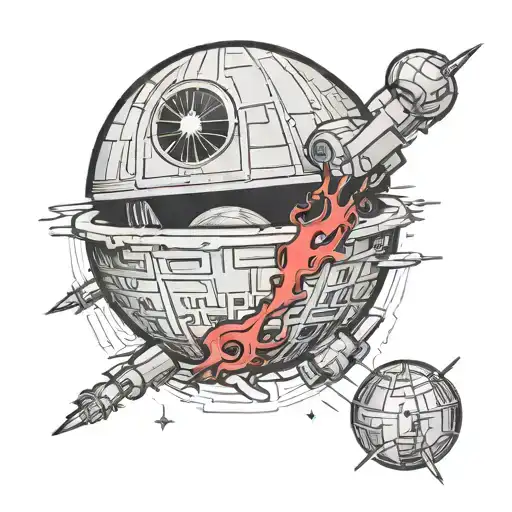 death star tattoo design idea