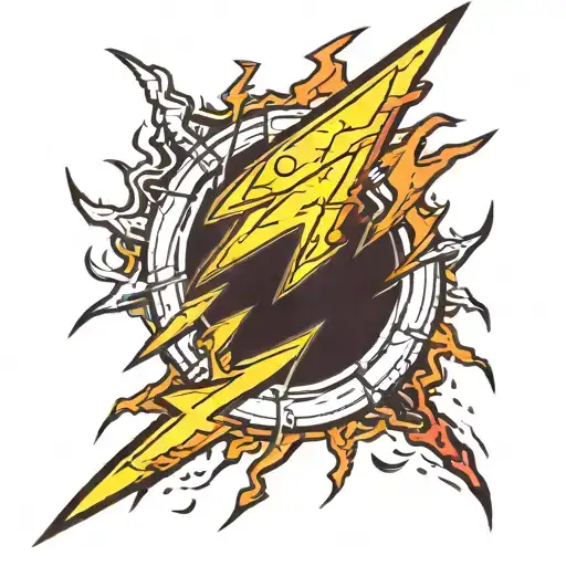 lightning bolt scar tattoo design idea