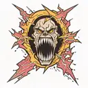 lightning bolt scar tattoo design idea