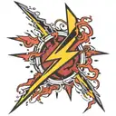 lightning bolt scar tattoo design idea