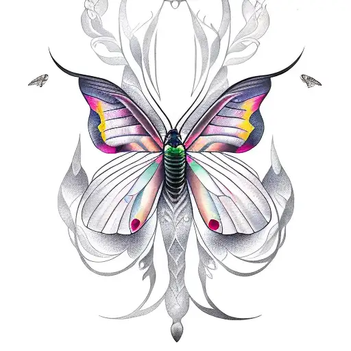 fantastic moon moth tattoo design idea