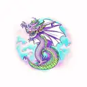 Dragon doing drugs tattoo design idea