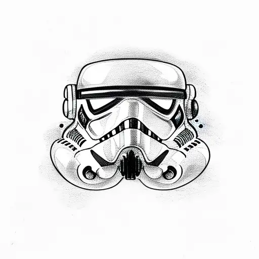 stormtrooper with wild flowers and mushrooms tattoo design idea