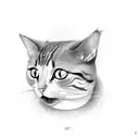 cat eating a chicken nugget tattoo design idea