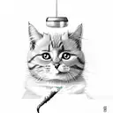 cat eating a chicken nugget tattoo design idea