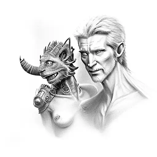 "Generate a highly realistic drawing of Jake Sully and Neytiri, characters from James Cameron's movie Avatar. Include pr tattoo design idea