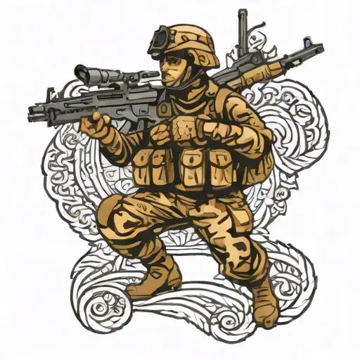 military afghanistan marines tattoo design idea