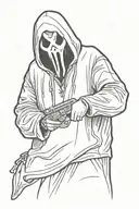 ghostface from scream holding a knife  tattoo design idea