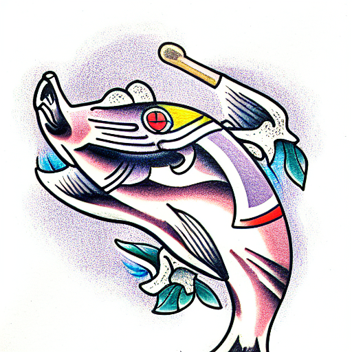 Brook trout  tattoo design idea