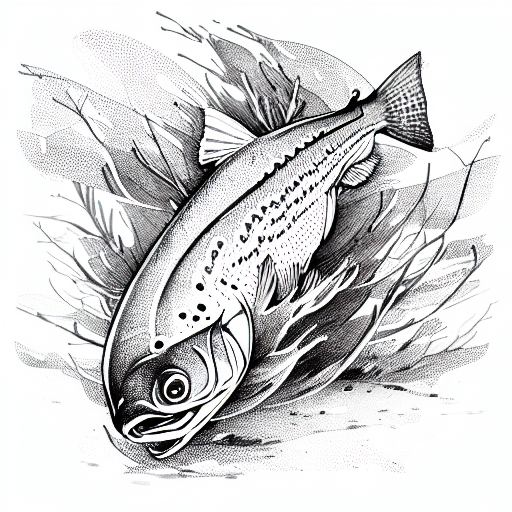 Brook trout  tattoo design idea