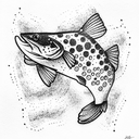 Brook trout  tattoo design idea