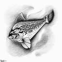 Brook trout  tattoo design idea