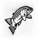 Brook trout  tattoo design idea