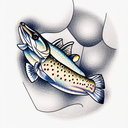 Brook trout  tattoo design idea