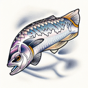 Brook trout  tattoo design idea