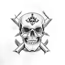 simple skull and crossbones  tattoo design idea