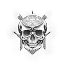 simple skull and crossbones  tattoo design idea