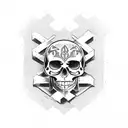 simple skull and crossbones  tattoo design idea