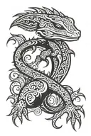 salamander with dagger tattoo design idea