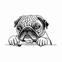 pug drinking wine tattoo design idea