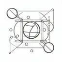 A minimalist abacus intertwined with a basketball, showcasing your love for both accounting and basketball tattoo design idea