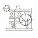 A minimalist abacus intertwined with a basketball, showcasing your love for both accounting and basketball tattoo design idea