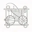 A minimalist abacus intertwined with a basketball, showcasing your love for both accounting and basketball tattoo design idea