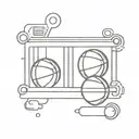 A minimalist abacus intertwined with a basketball, showcasing your love for both accounting and basketball tattoo design idea