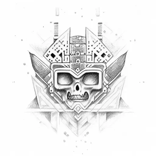 Mayan warrior  tattoo design idea